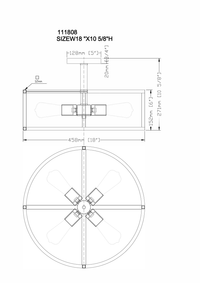 Phillip 4 Light Semi Flush - Black
