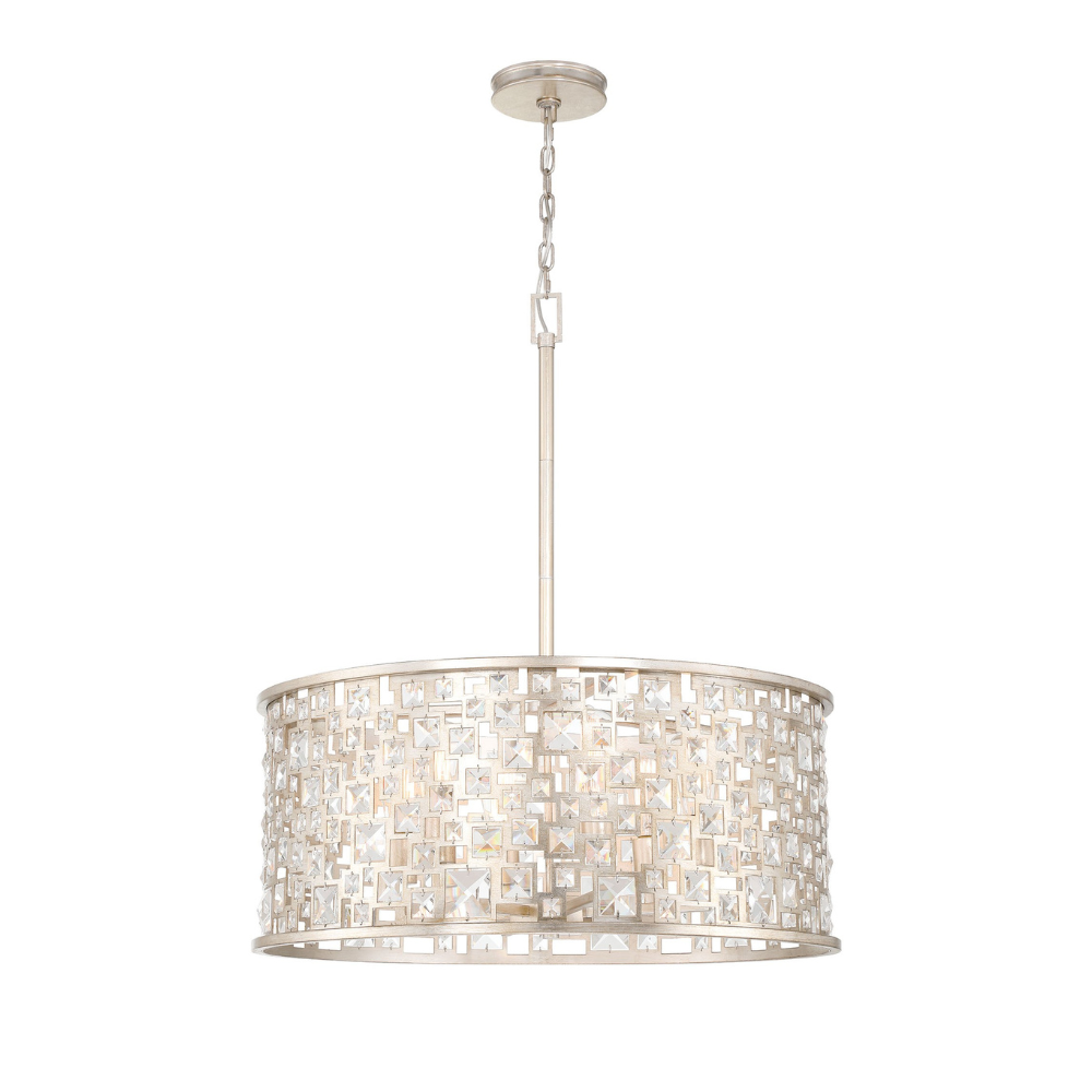 Ramsey 6 Light Pendant - Silver Leaf