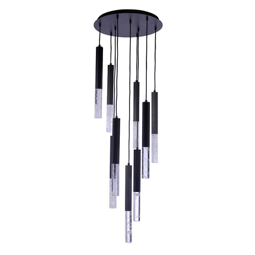 Cypress Nine Light Pendant - Black