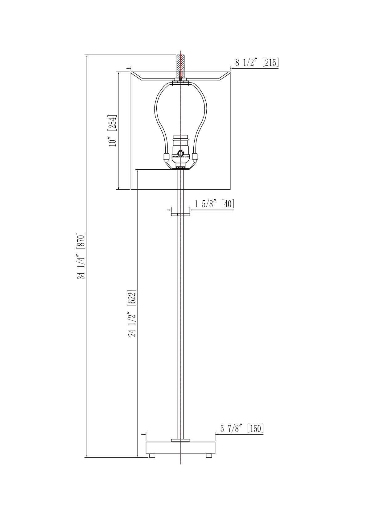 Svelte Buffet Lamp - Silver