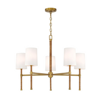 Hampton 5 Light Chandelier - Aged Brass