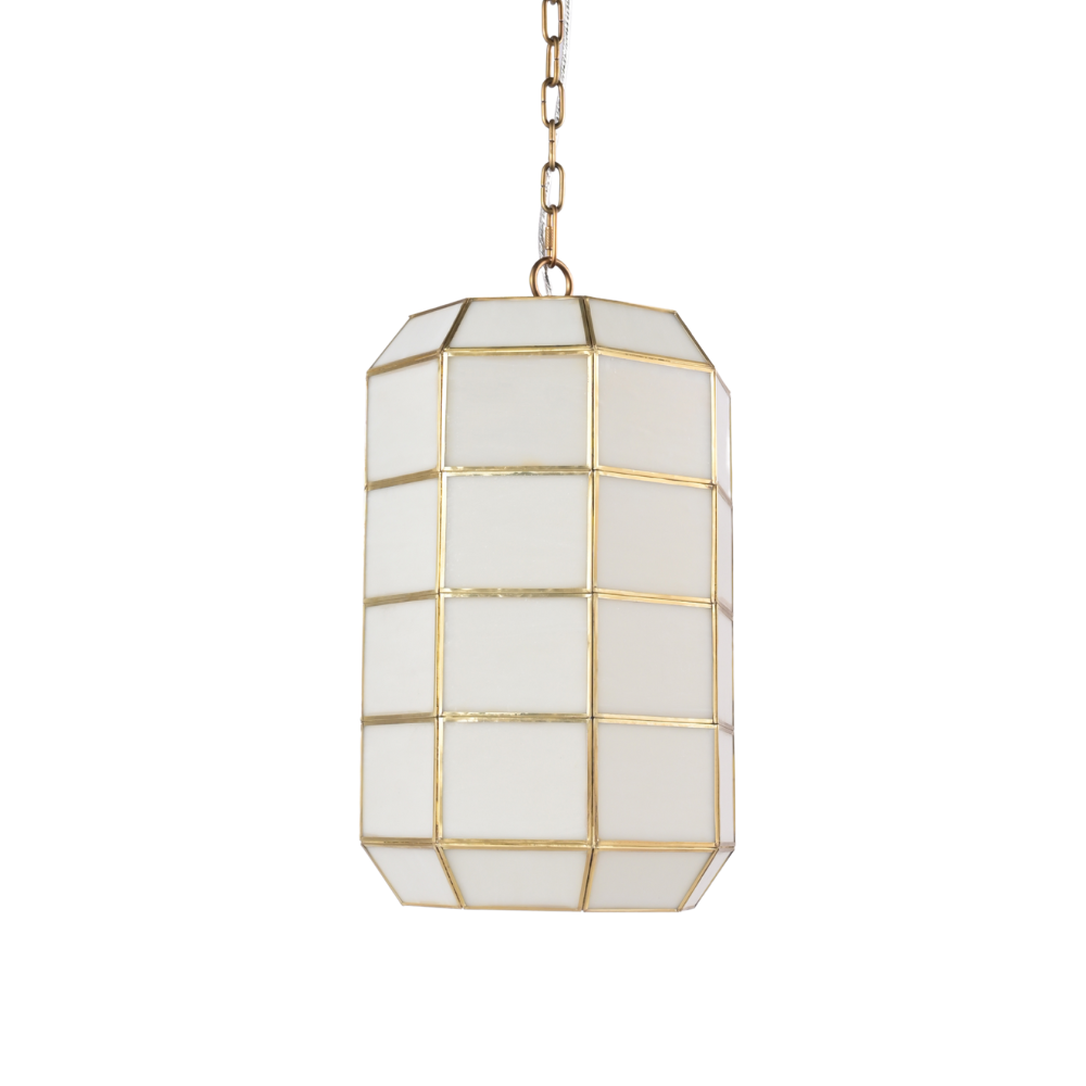 Caldera Glass Pendant - Oblong Antique Brass