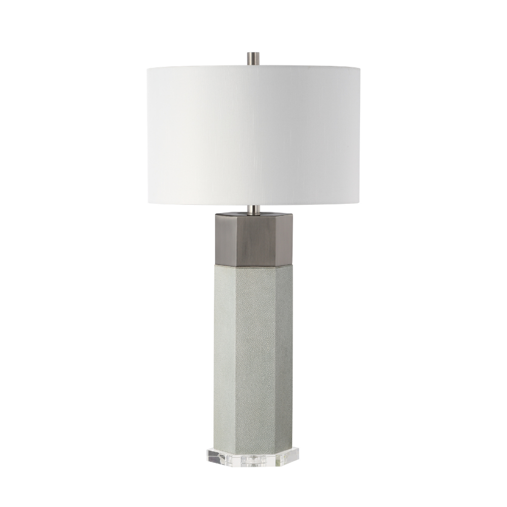 Hex Table Lamp - Faux Shagreen | Mariana Home
