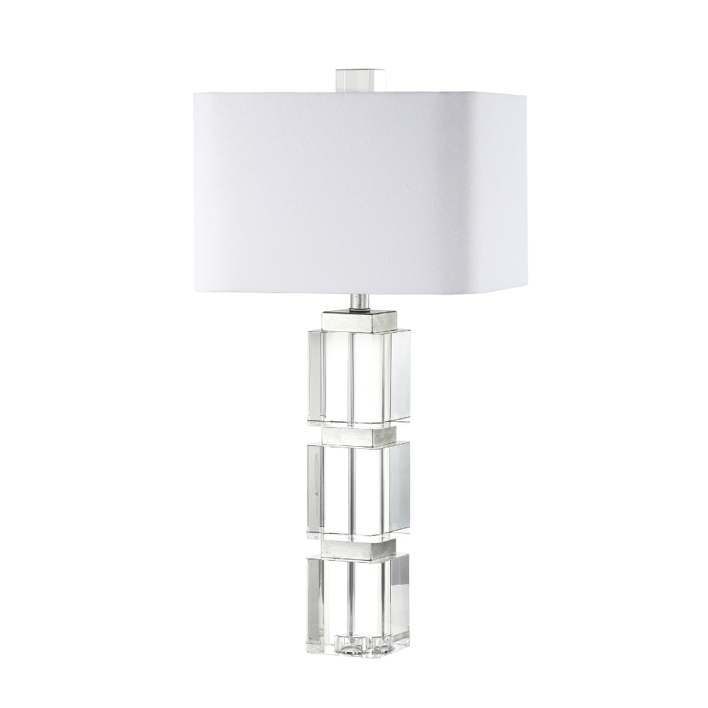 Stacked Crystal Table Lamp - Silver | Mariana Home