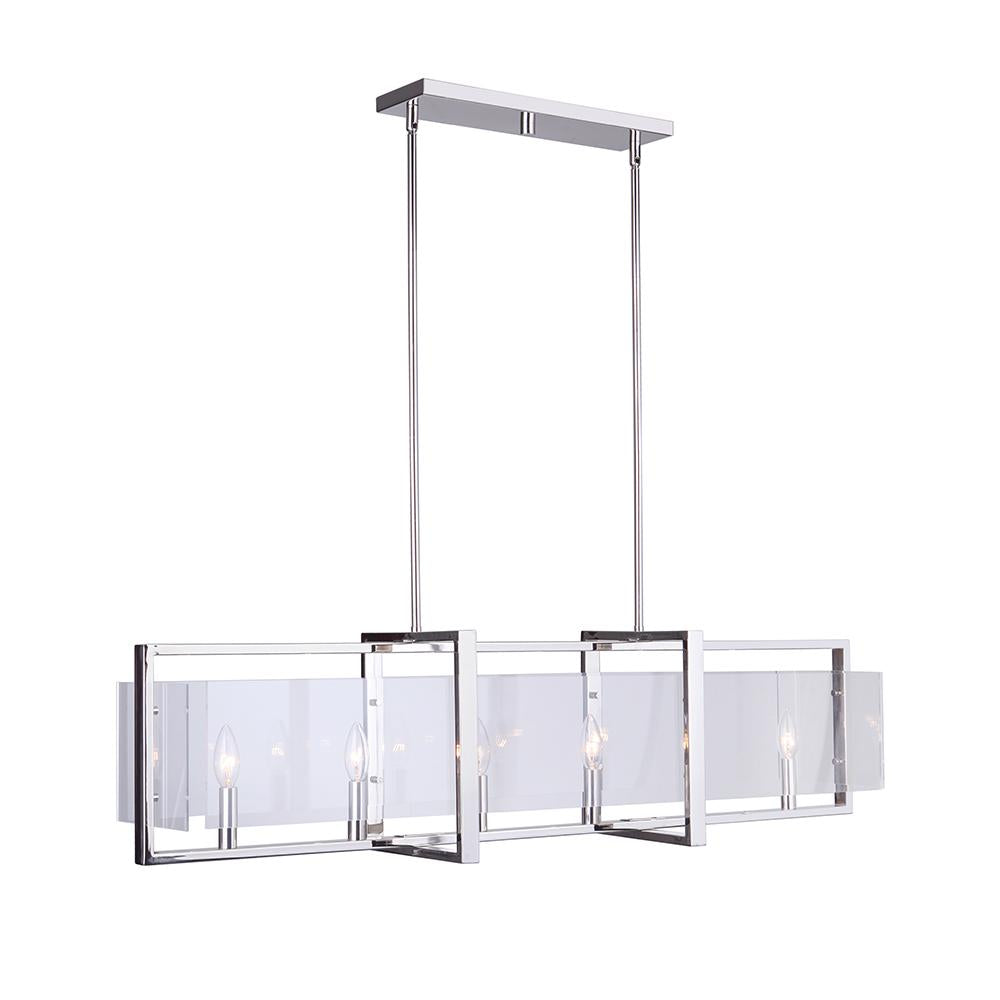 Mariah 6 Light Island Pendant - Polished Nickel