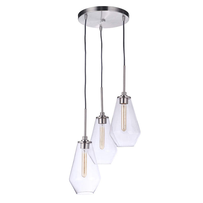 Mariana Home - Nimbus 3 Light Pendant - Satin Nickel