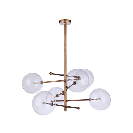 Glitzer 9 Light LED Chandelier - Matte Black & Aged Brass