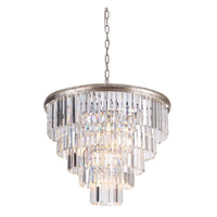 Mariana Home - Art Deco 10 Light Chandelier - Large - Silver Leaf Finish
