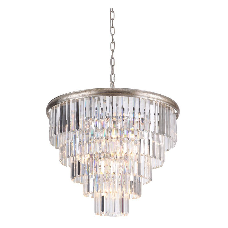 Mariana Home - Art Deco 10 Light Chandelier - Large - Silver Leaf Finish