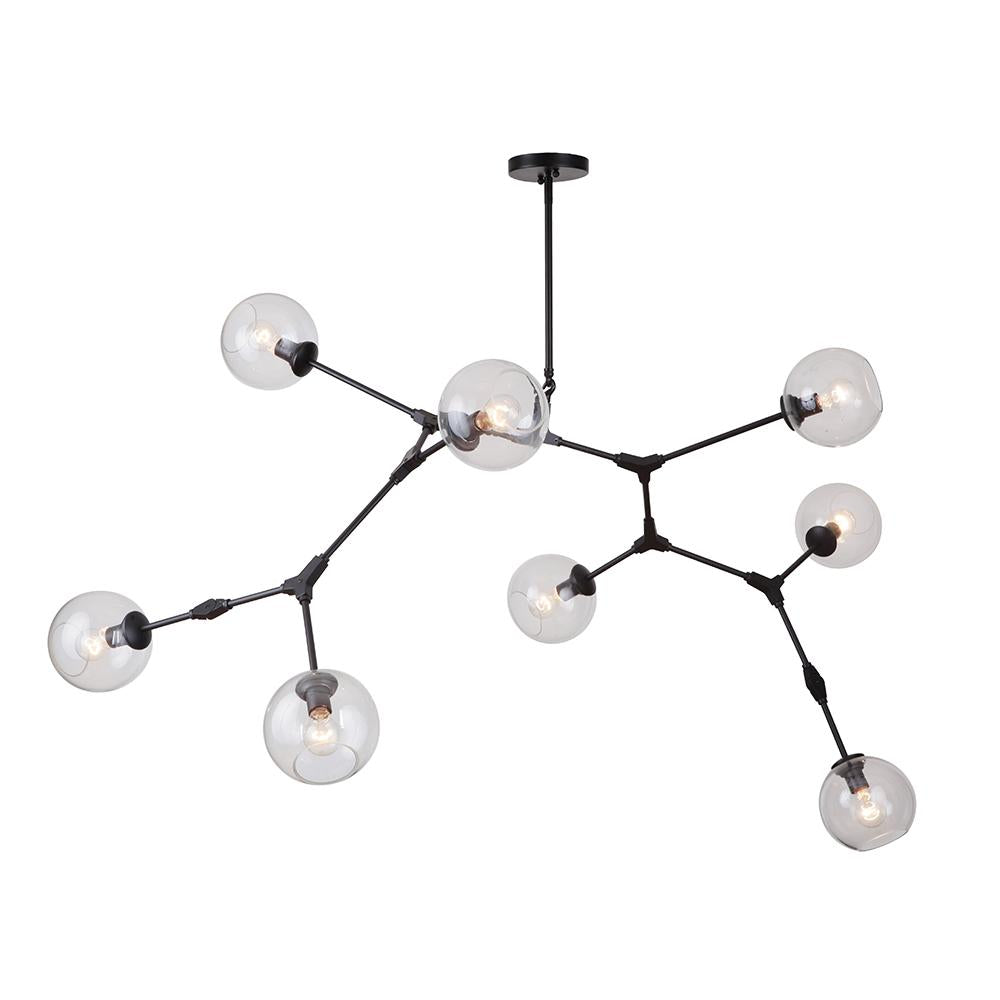 Baltic 8 Light Adjustable Chandelier - Black | Mariana Home