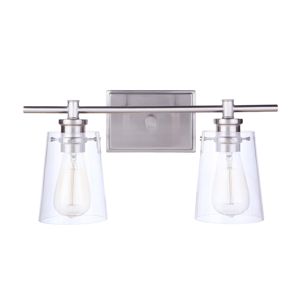 Mia 2 Light Vanity - Satin Nickel