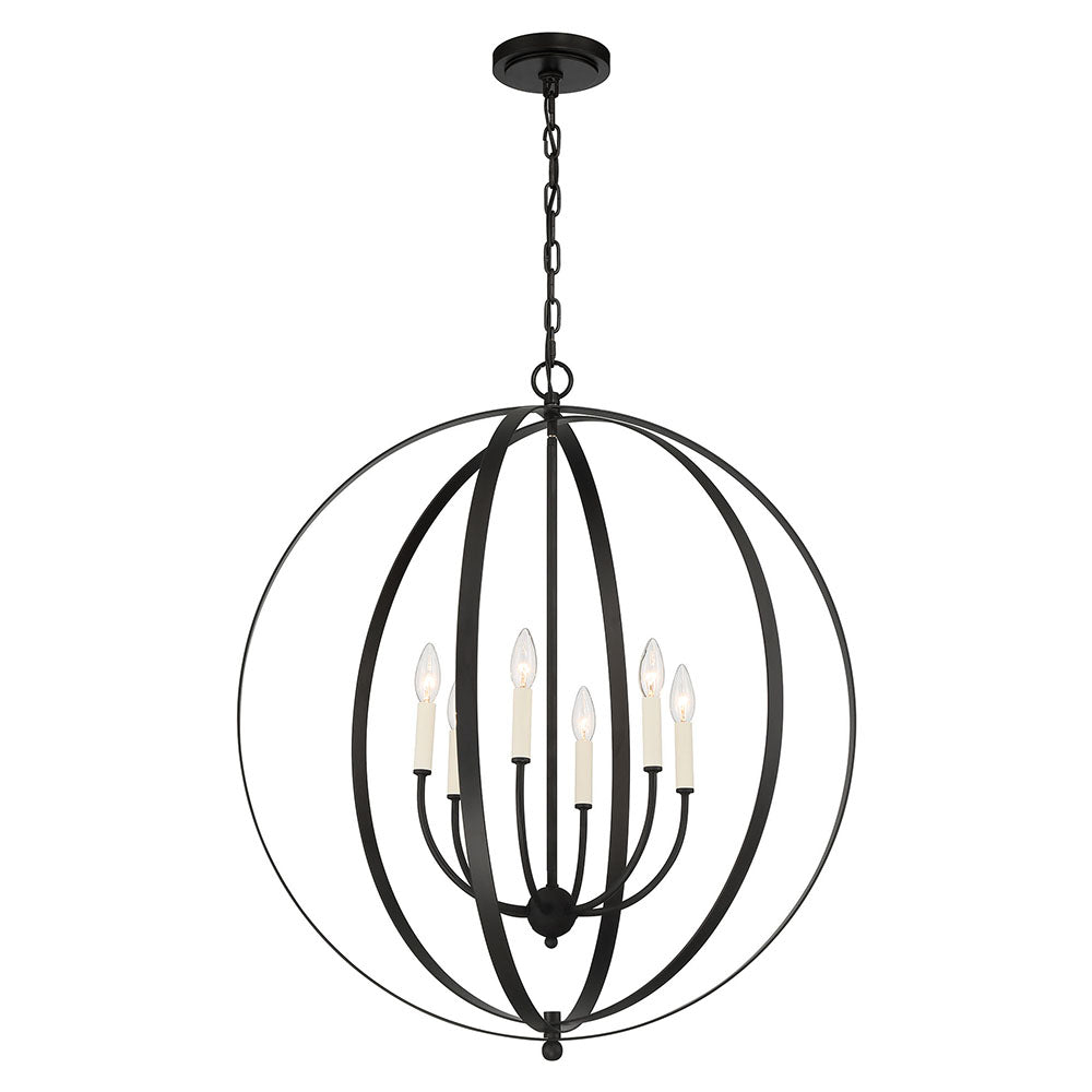 Venus 6 Light Chandelier - Black