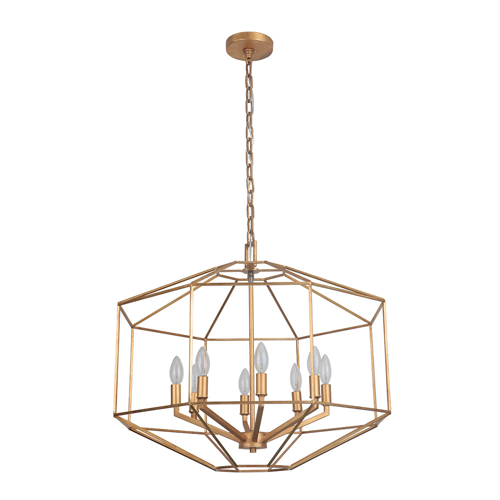 Brazen 8 Light Chandelier - Gold Leaf