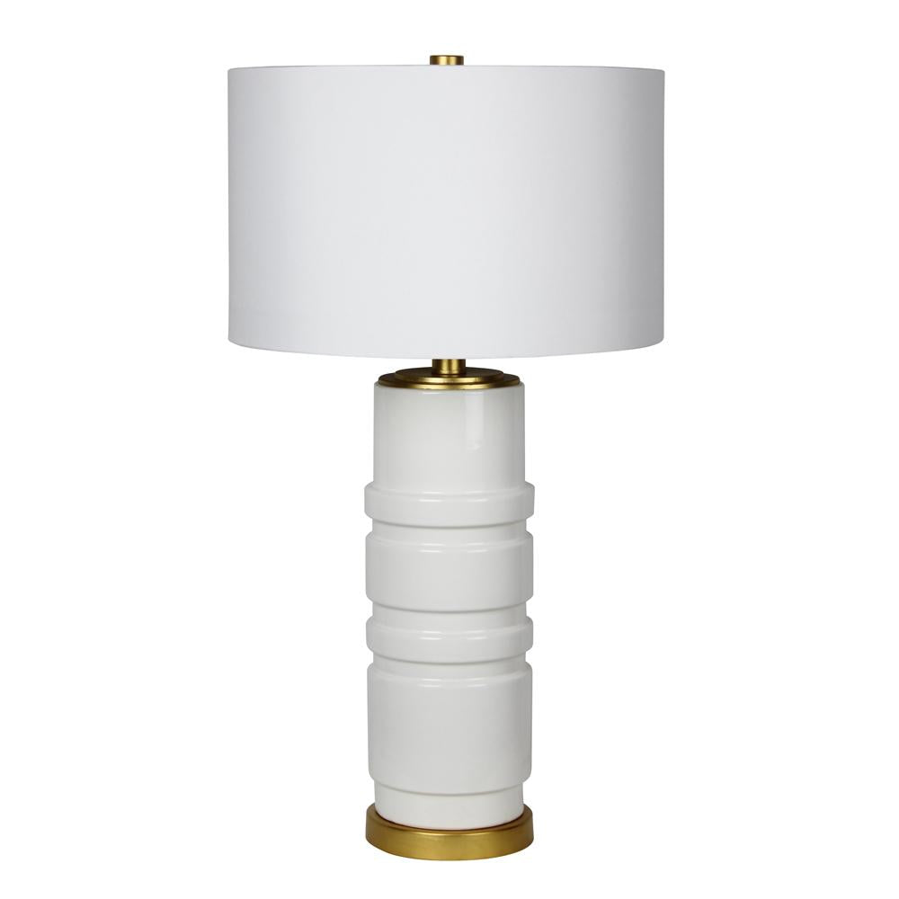 Mariana Home - Eliza One Light Table Lamp - White Ceramic and Gold Leaf - 130040