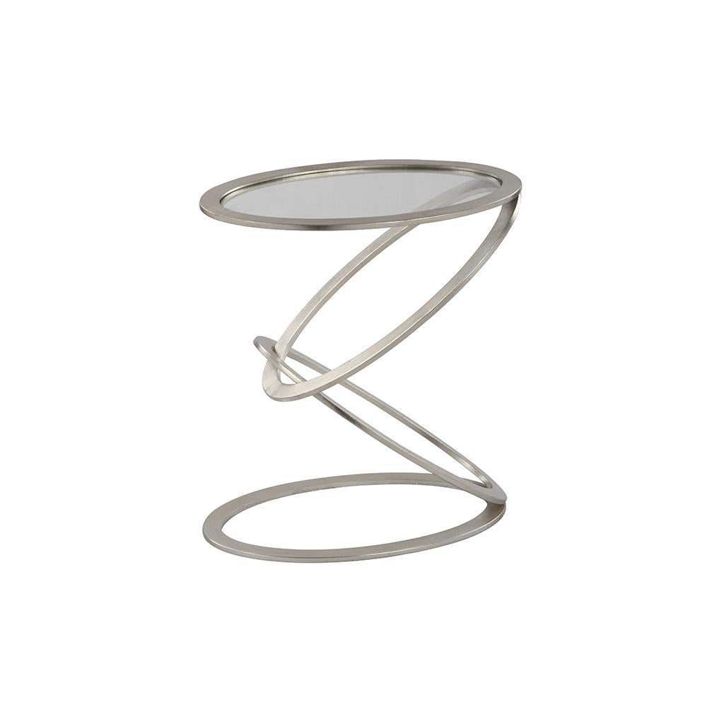 Mariana Home - Zenith Accent Table - Silver Leaf Finish with Glass Top - 152049
