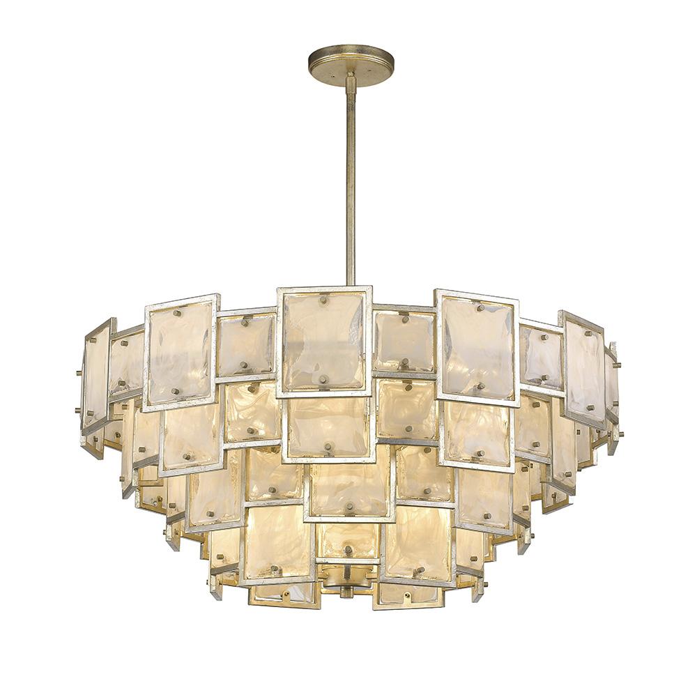 Mariana Home - Skyler 16 Light Pendant - Silver Leaf Finish - Art Glass - 251628