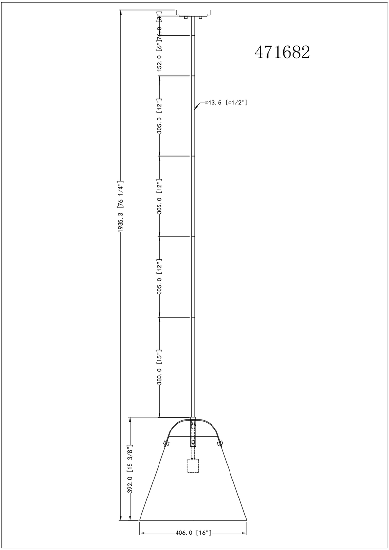 Blakely 1 Light Pendant - Black & Aged Brass