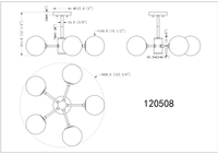 Bellini II 5 Light Semi-Flush Mount - Black