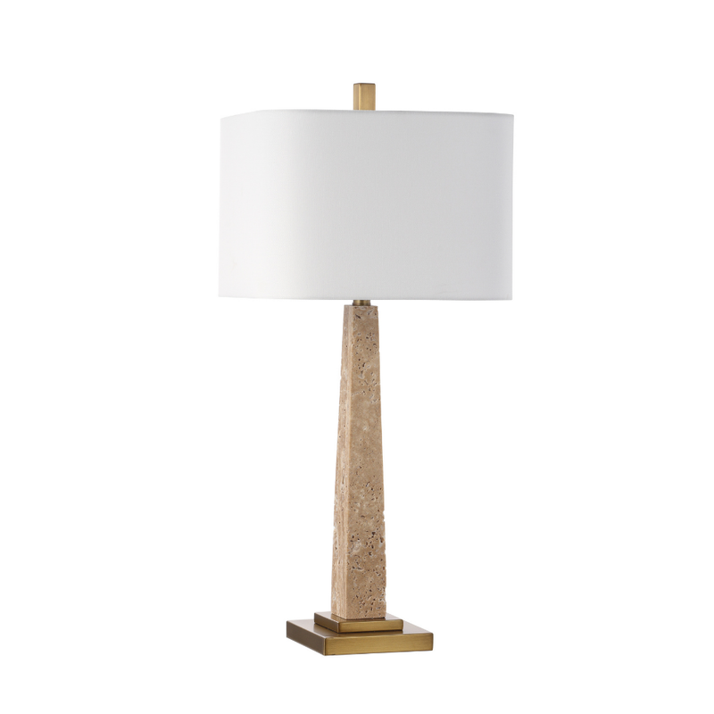 Obelisk Table Lamp - Travertine