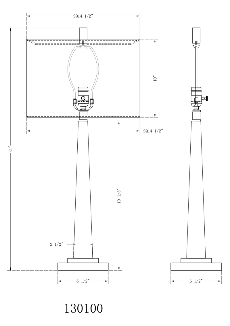 Obelisk Table Lamp - Travertine