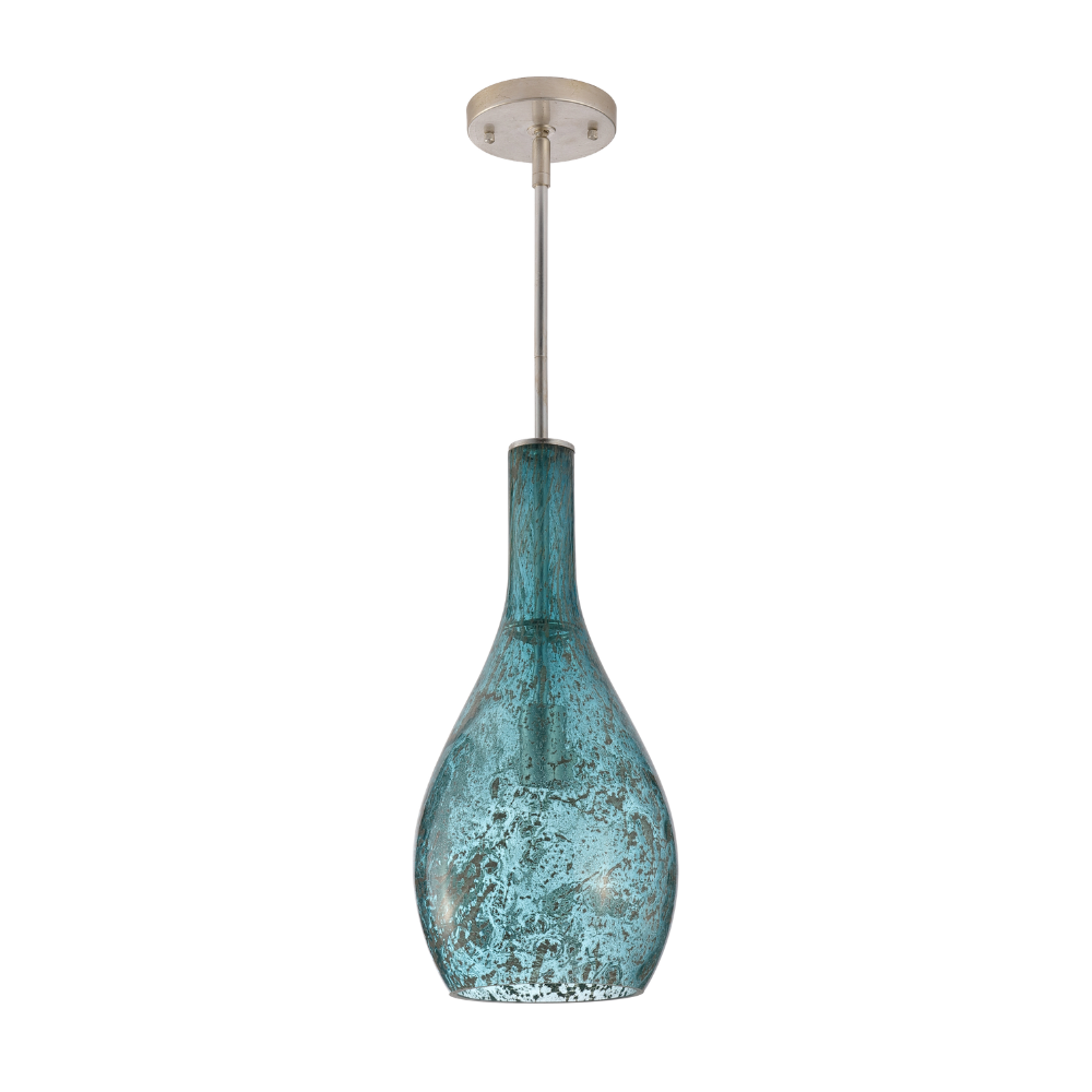 Olivia Art Glass Pendant - Blue Metallic