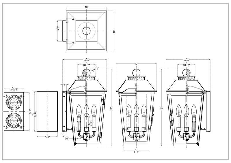 Topton 4 Light Outdoor Lantern - Small