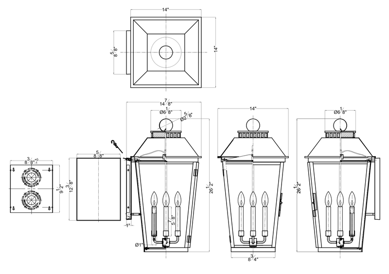 Topton 4 Light Outdoor Lantern - Medium