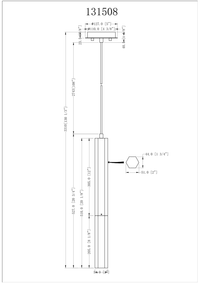 Cypress 1 Light LED Pendant - 20" - Black