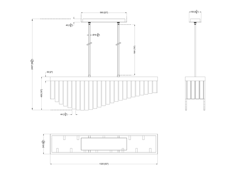 Icicles Linear Chandelier