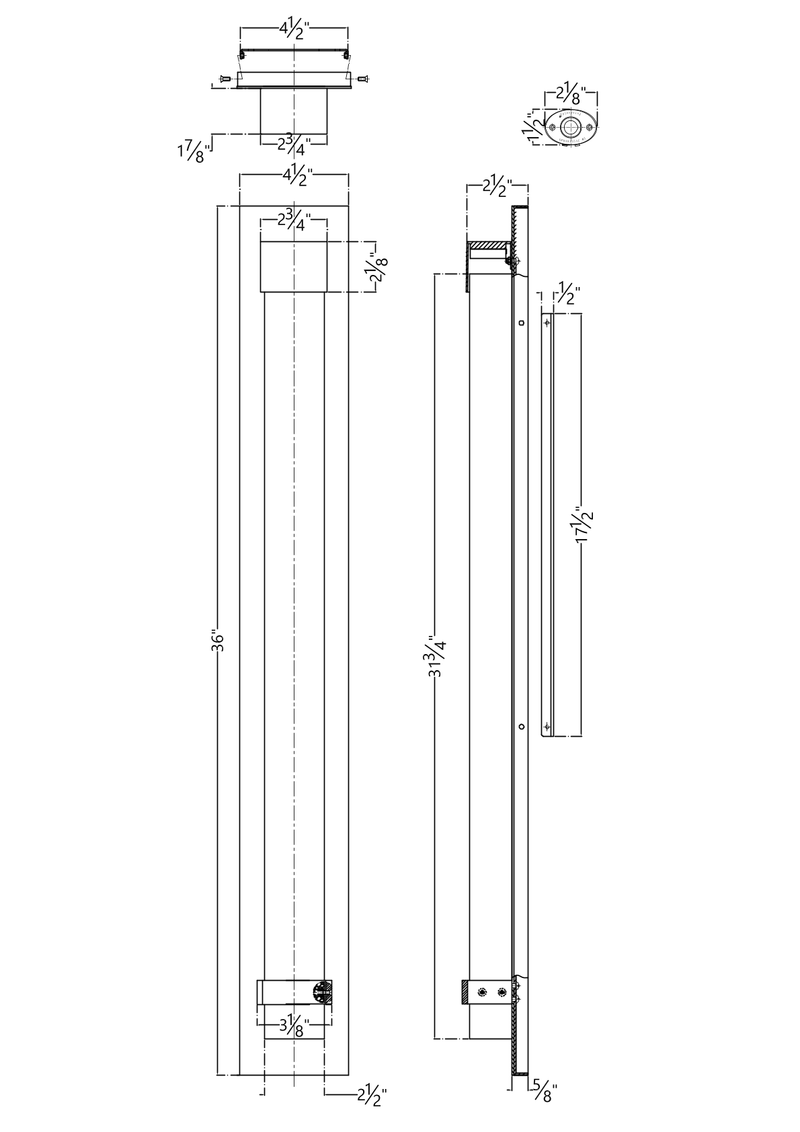 Tulane LED Wall Mount - Medium - Black