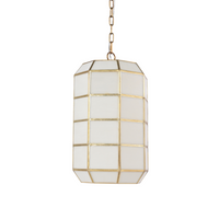 Caldera Glass Pendant - Oblong Antique Brass