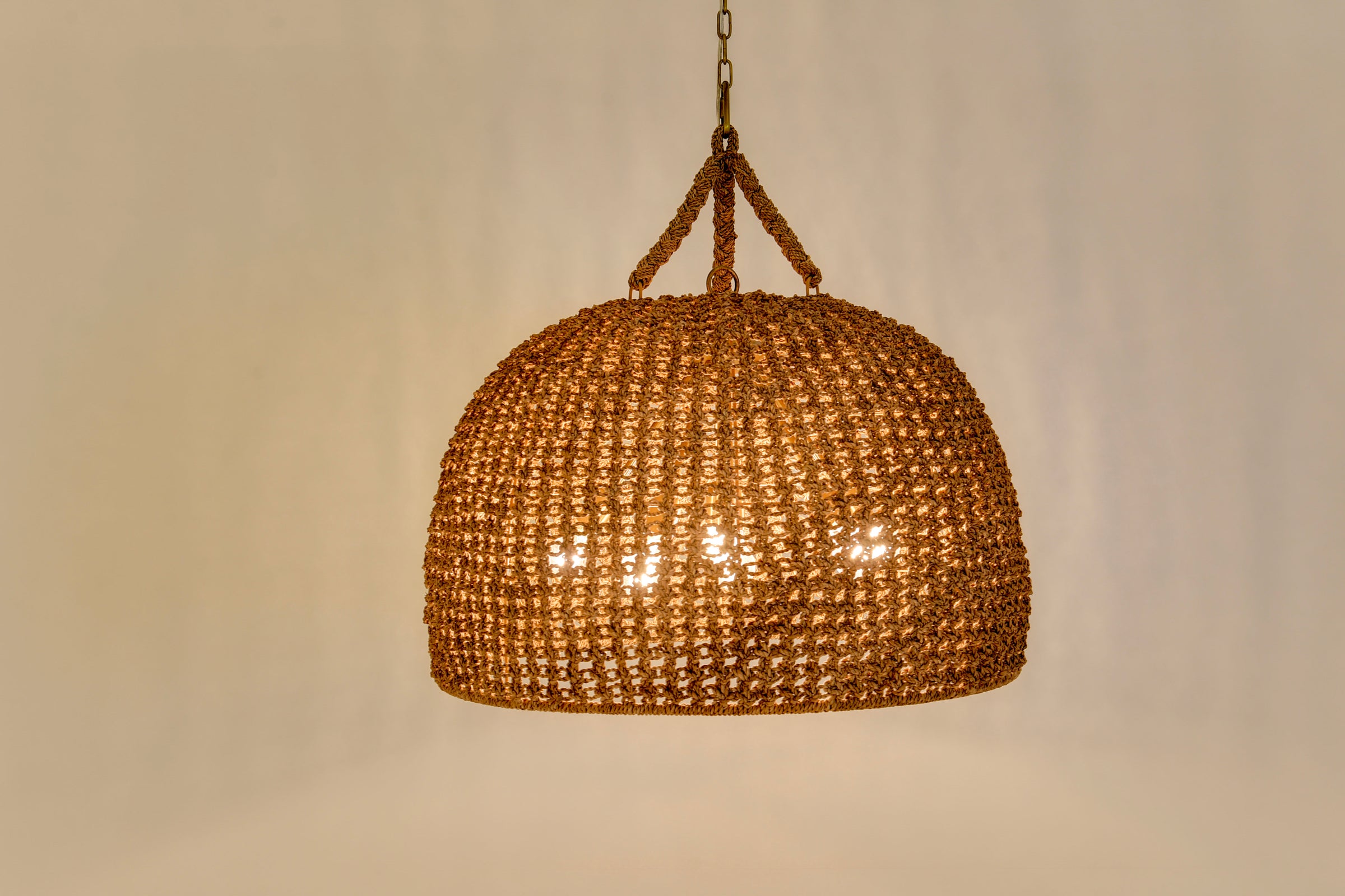 Ellna Pendant - Natural + Antique Brass