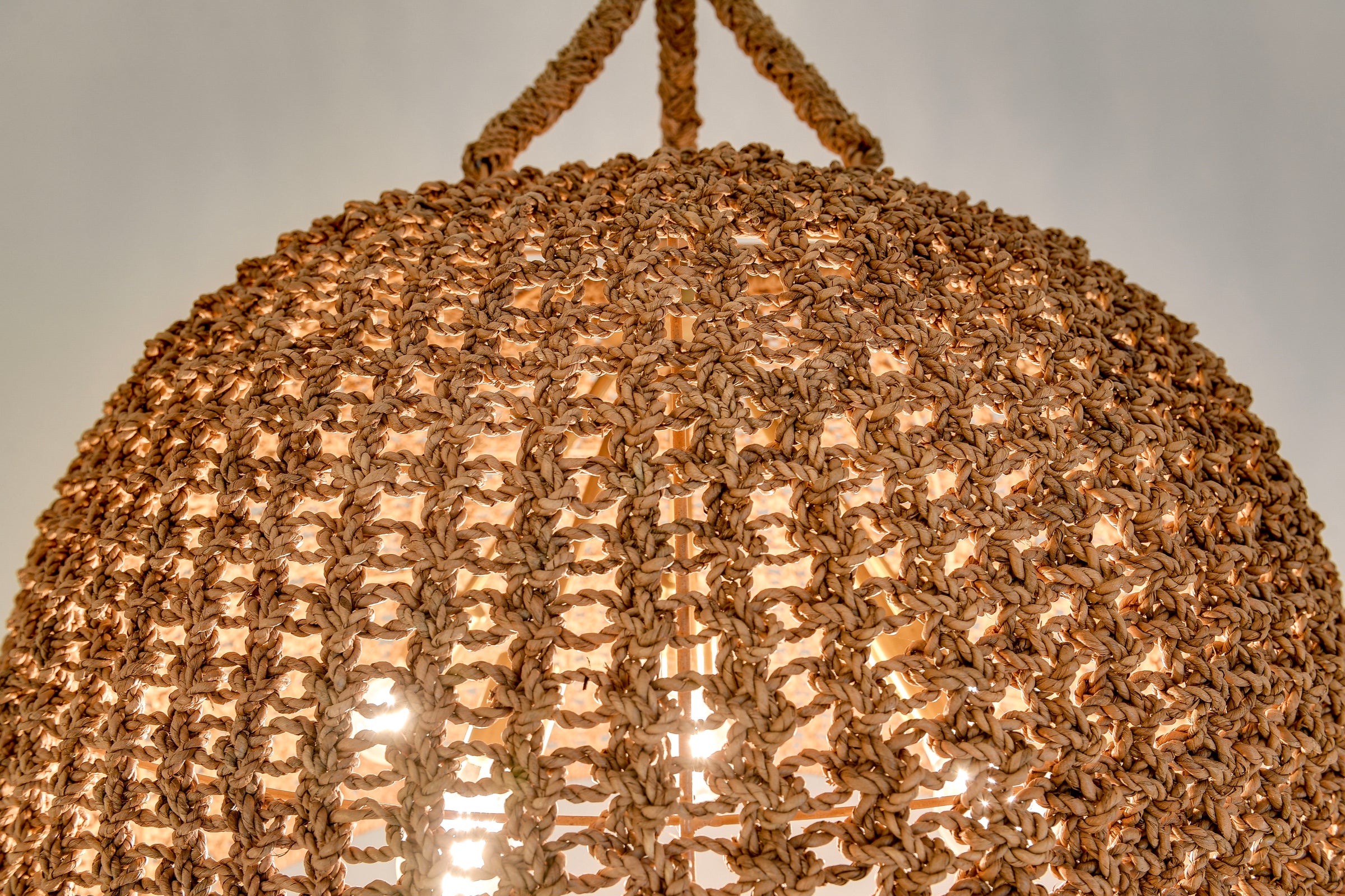 Ellna Pendant - Natural + Antique Brass