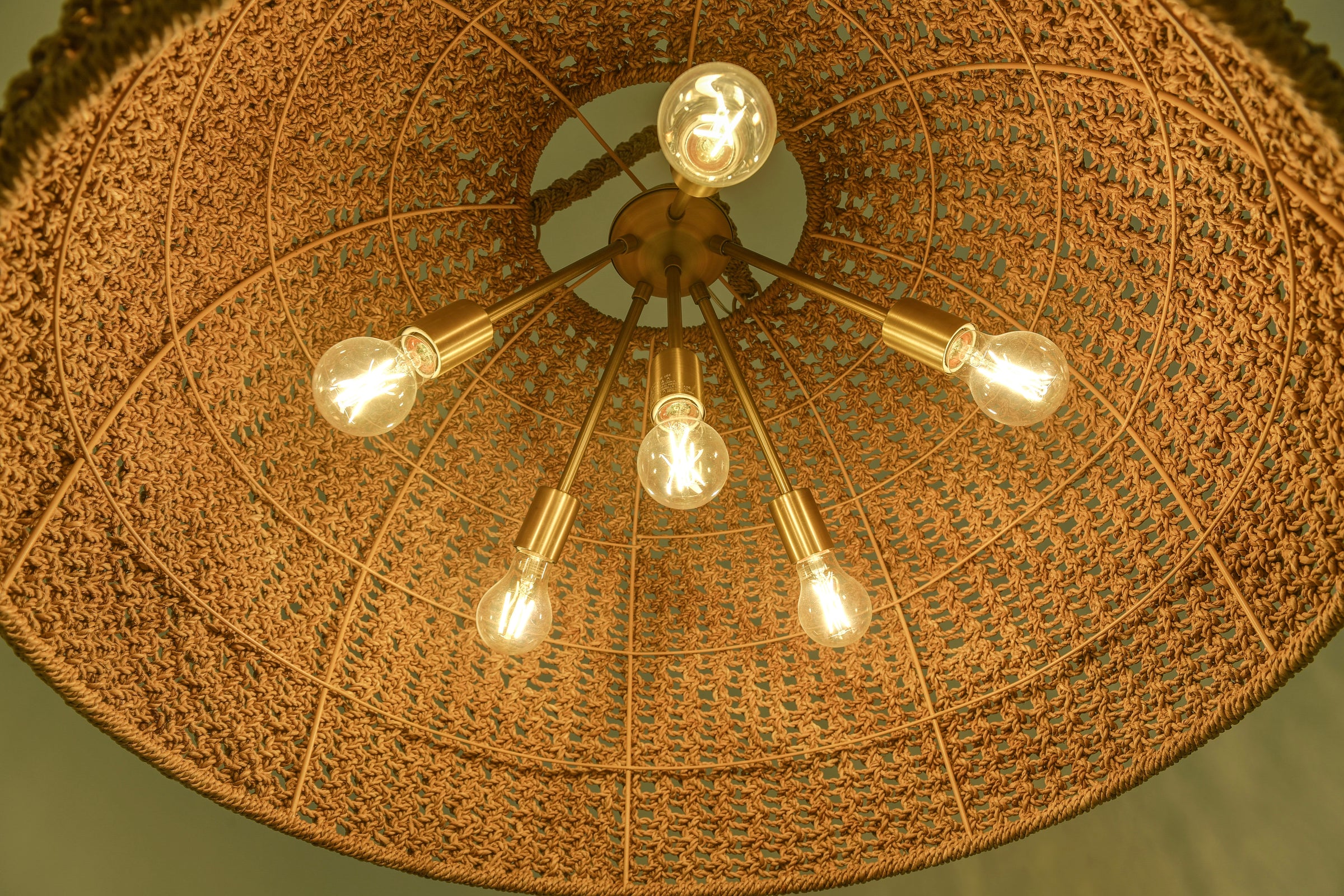 Ellna Pendant - Natural + Antique Brass