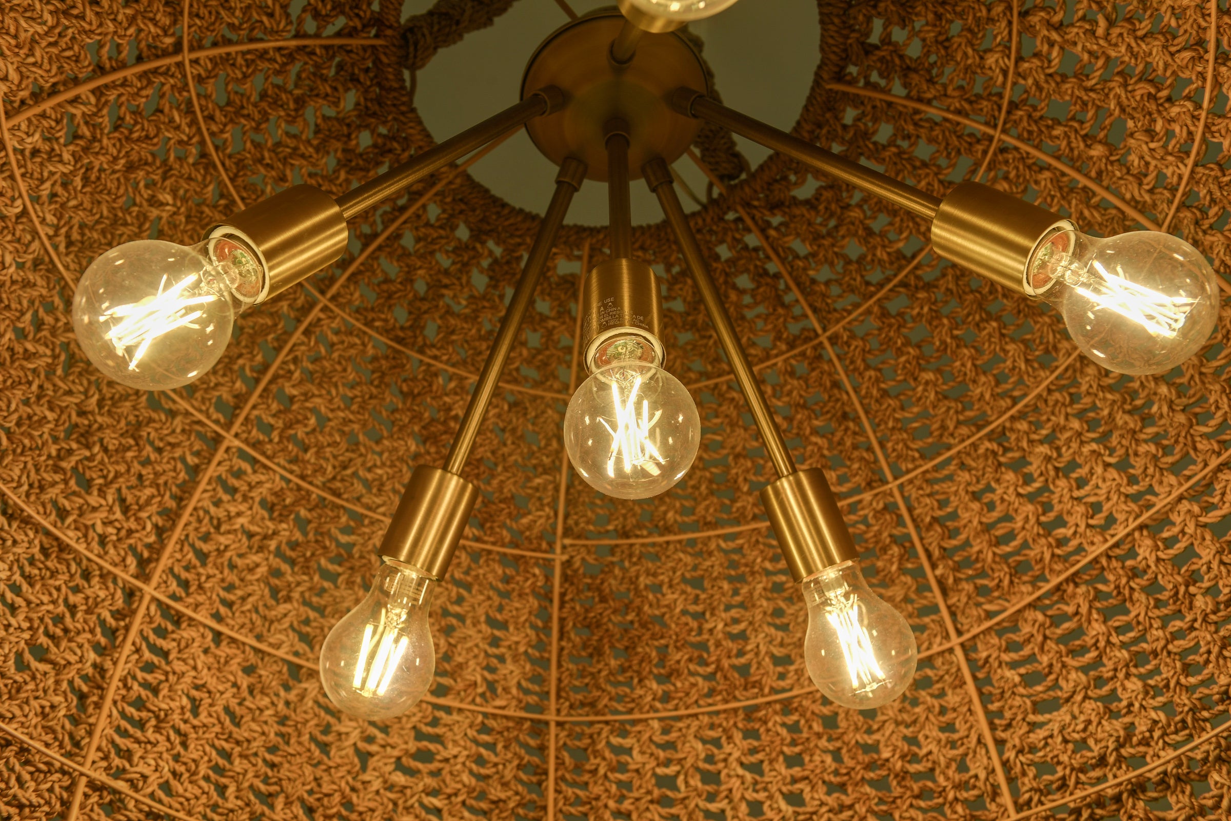 Ellna Pendant - Natural + Antique Brass