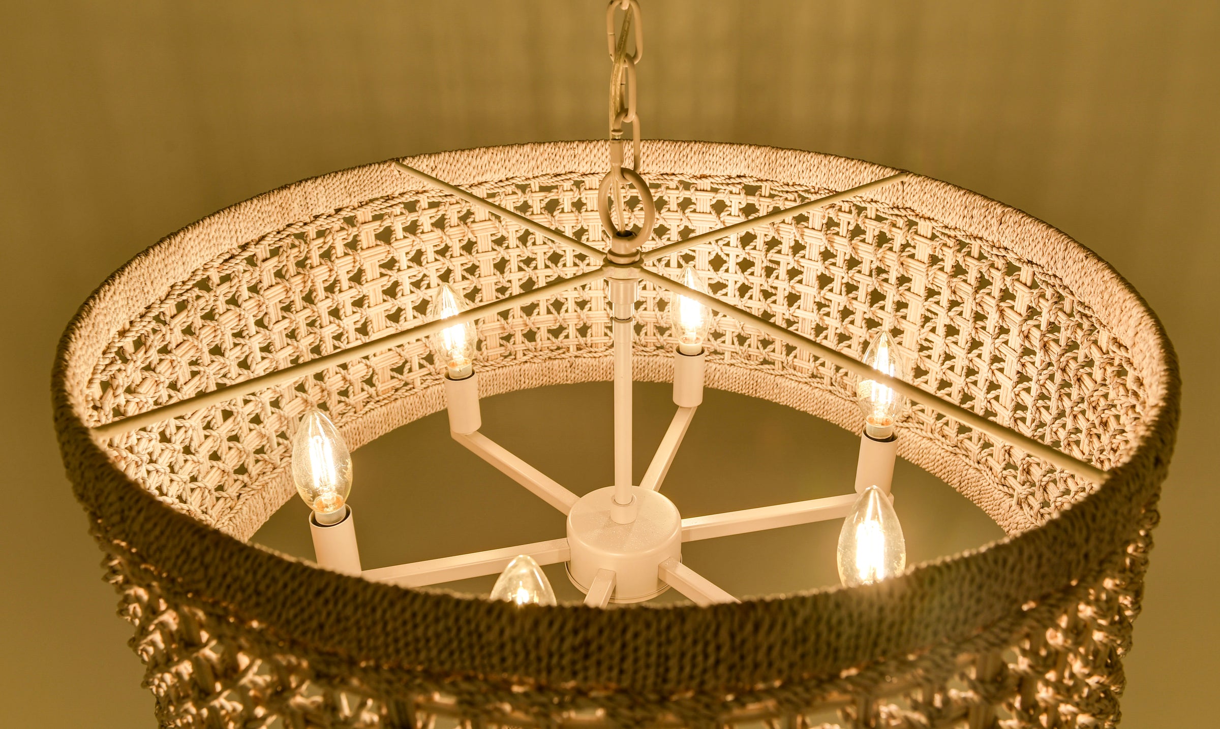Tulia Chandelier - White Washed + White