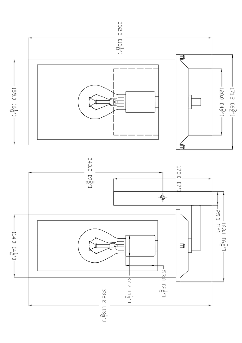 Carlisle 1 Light Outdoor Wall Mount - Black - Small