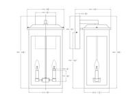 Carlisle 2 Light Outdoor Wall Mount - Black - Large
