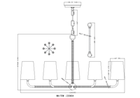 Juniper 8 Light Chandelier - Brass & Rattan