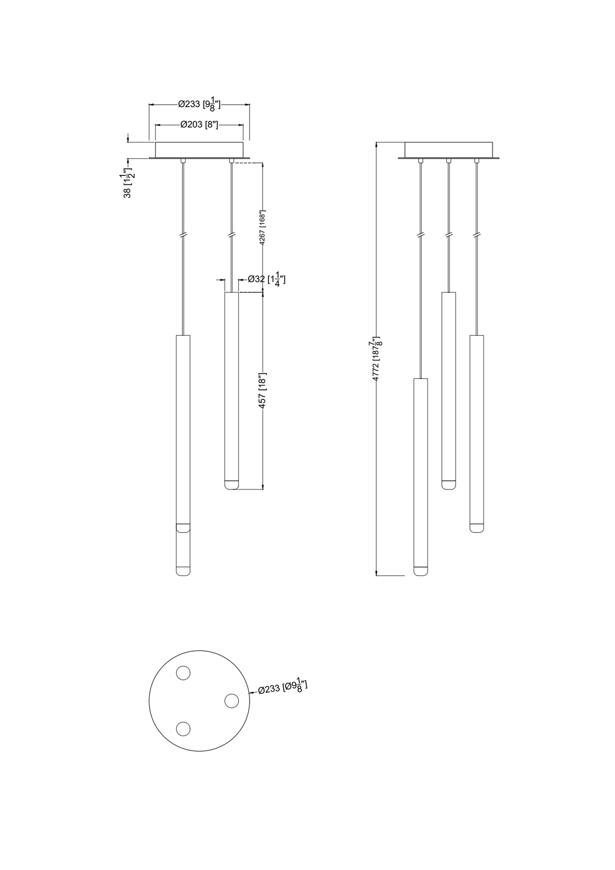 Svette 3 Light Pendant
