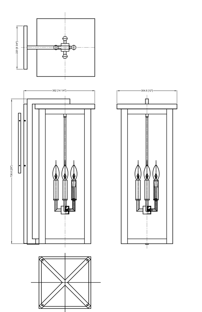 Cliffton Outdoor Wall Mount - Large - Black