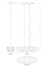 Skyler 6 Light Island Chandelier - Silver Leaf