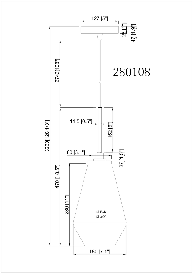 Nimbus 1 Light Pendant - Black