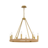 Calypso 8 Light Chandelier - Brass & Jute