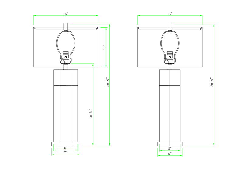 Hex Table Lamp - Faux Shagreen