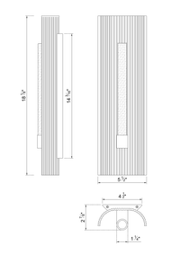 Ribbed LED Sconce - Gold Leaf