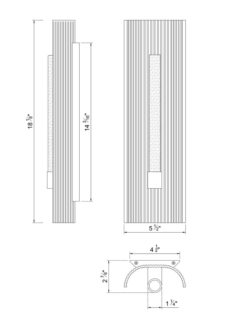 Ribbed LED Sconce - Gold Leaf