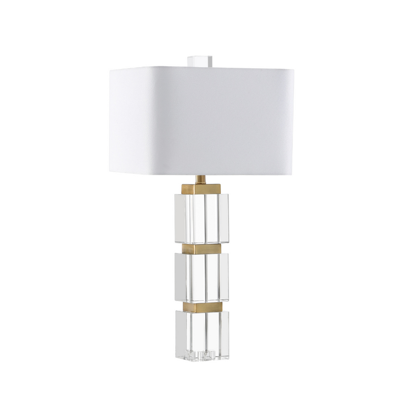 Stacked Crystal Table Lamp - Brass