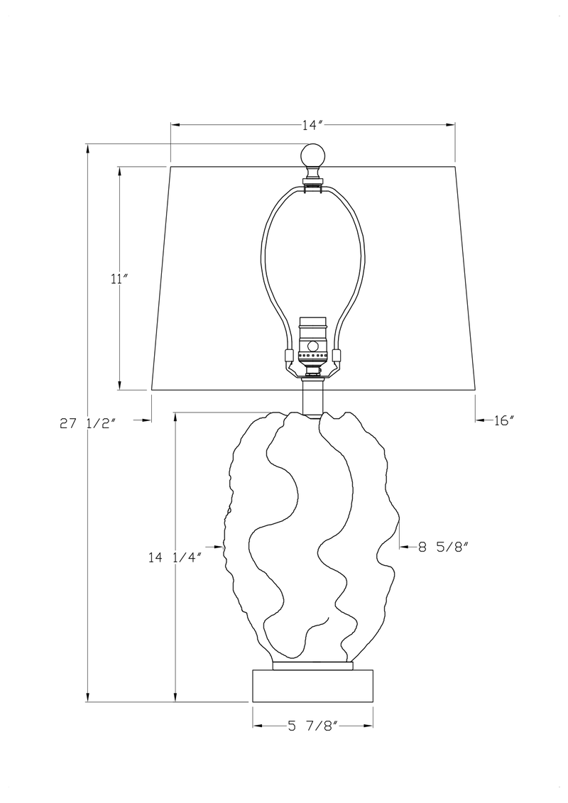 Ruffles Table Lamp - Blue