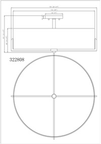 Ava Six Light Semi Flush Mount - Black